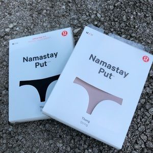 Namastay Put Thongs - 2 pairs: Black + Shell Nude